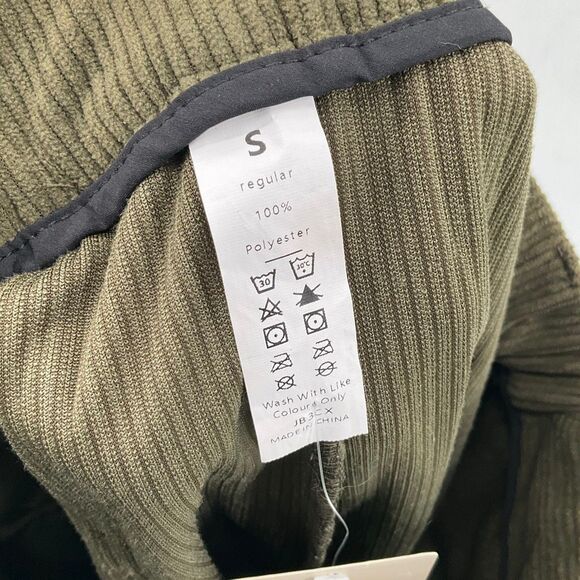 NWT Halara Green Mid Rise Button Zipper Pockets Corduroy Casual Joggers Sz Small - Picture 9 of 9
